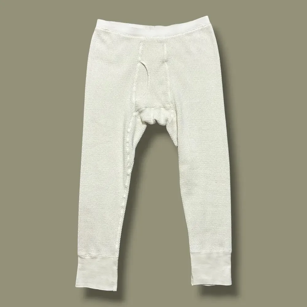 Vintage 70s Thermal Base Layer Pants Long Johns Heavyweight White Kmart Unisex
